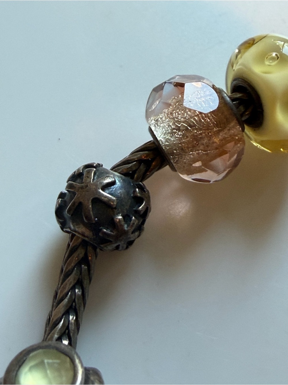 Trollbeads Bracelet with 10 Vintage Beads, Sterling Silver Chain - Picture 13 of 16